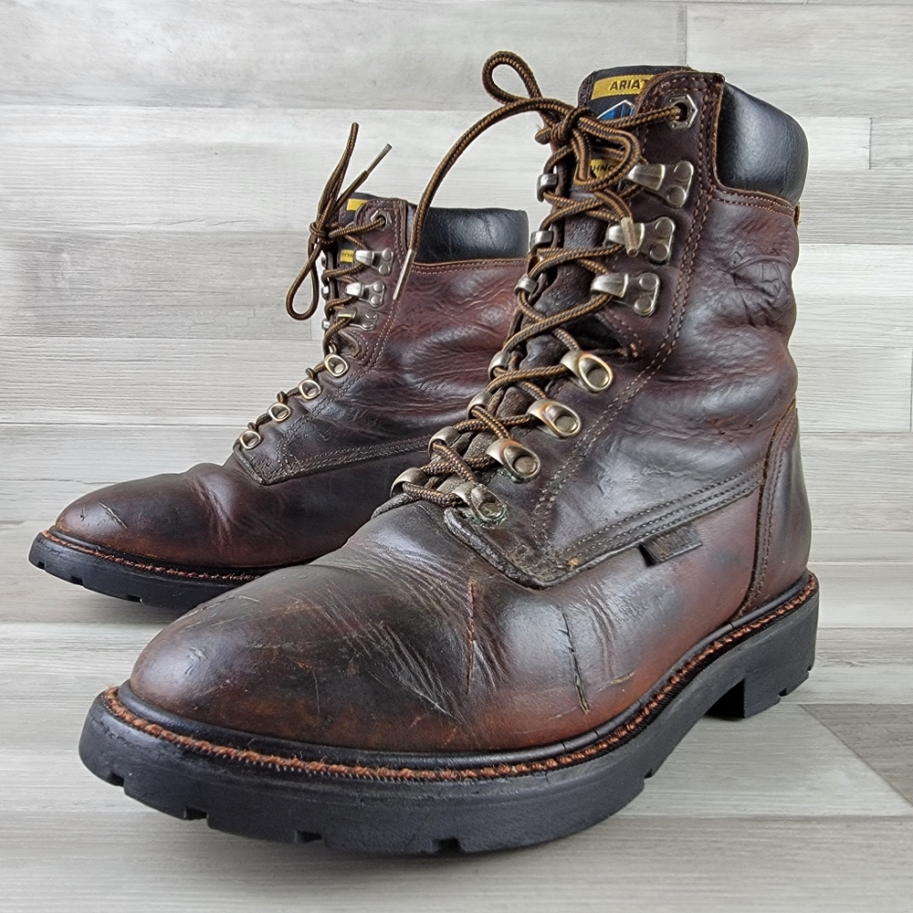 Ariat Cobalt Redwood Leather Lace-Up Work Boots Size 8EE